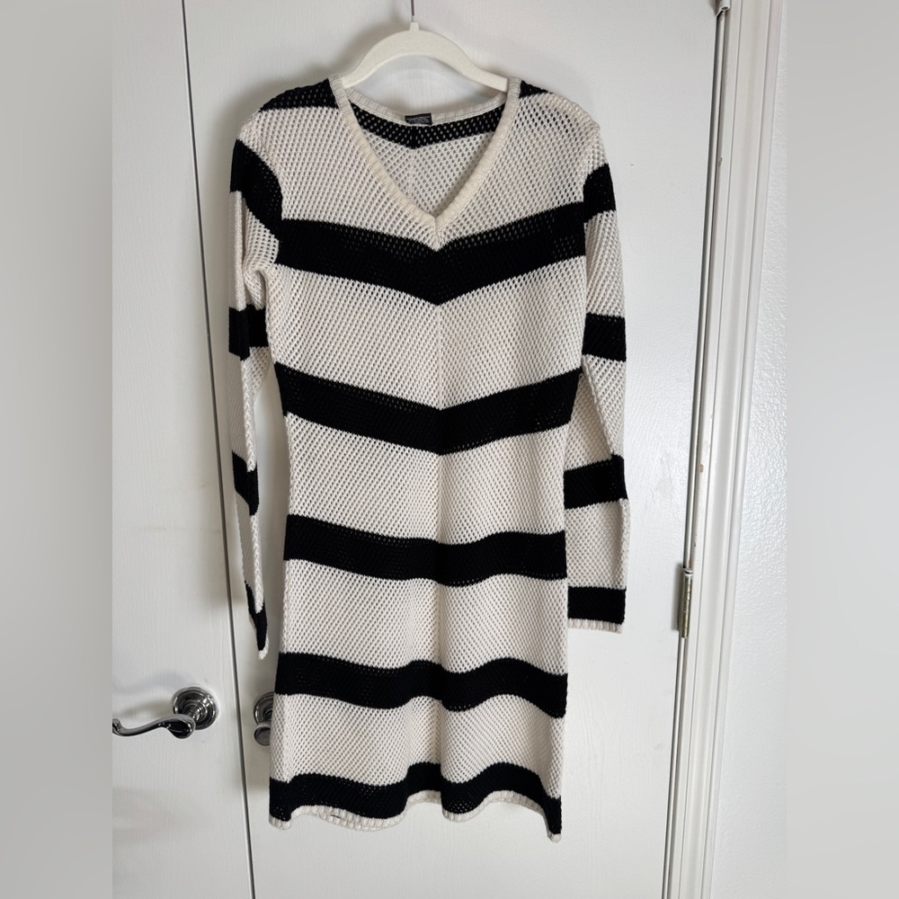 Soch black and white fishnet dress, medium‎